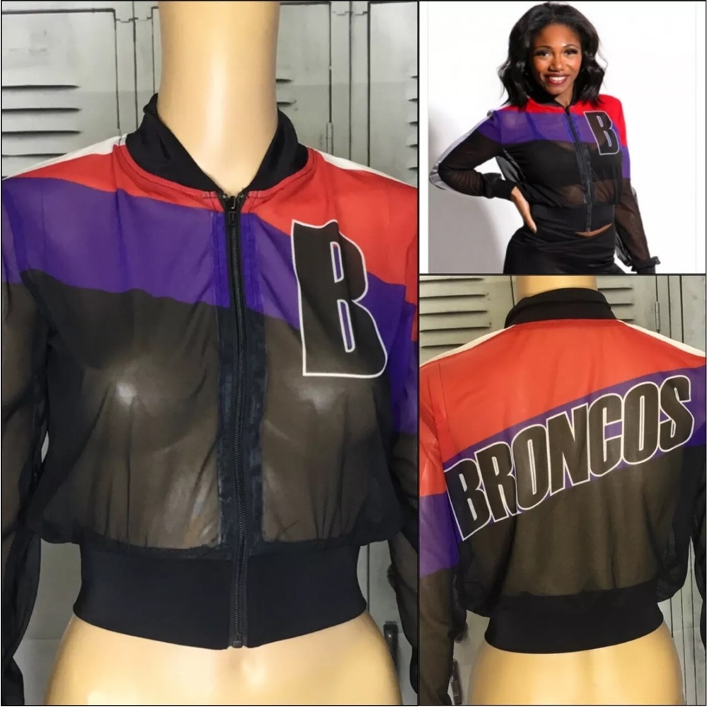 Broncos Sheer Black and Purple Jacket